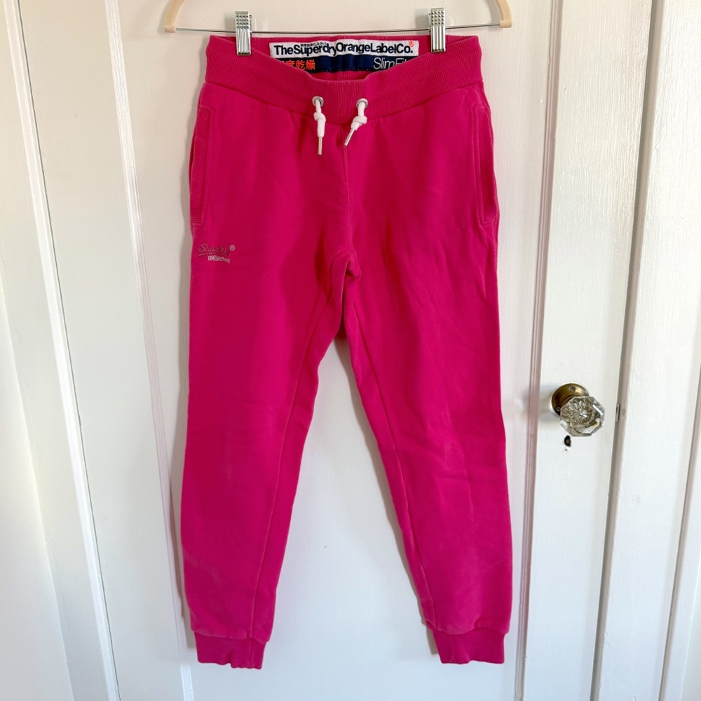 SUPERDRY ORANGE LABEL FUCSHIA PINK JOGGER PANTS